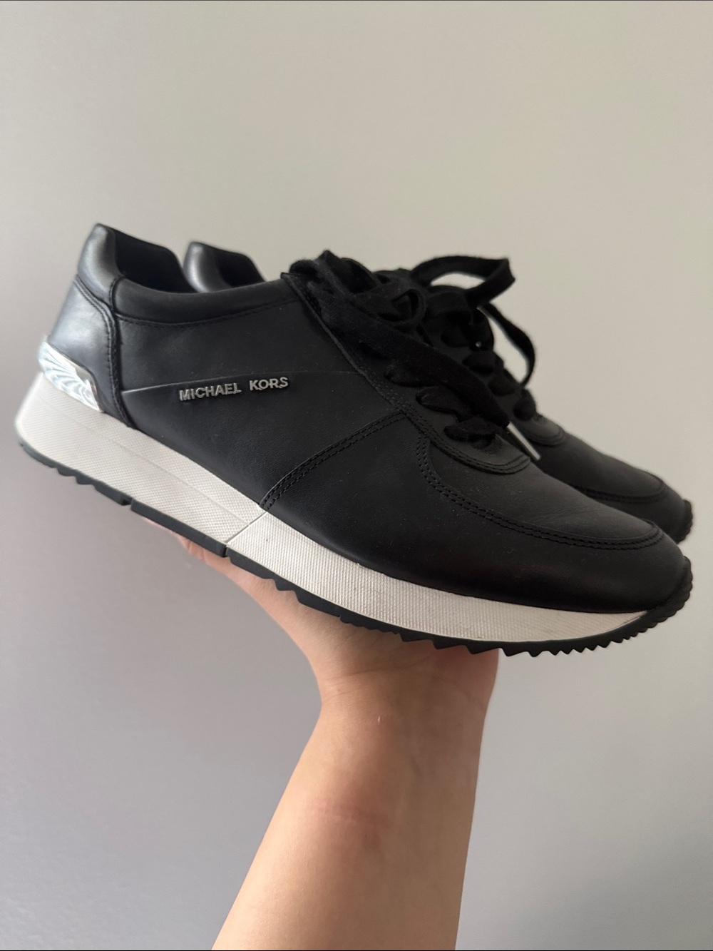 Michael Kors Black and White Lace-Up Sneakers